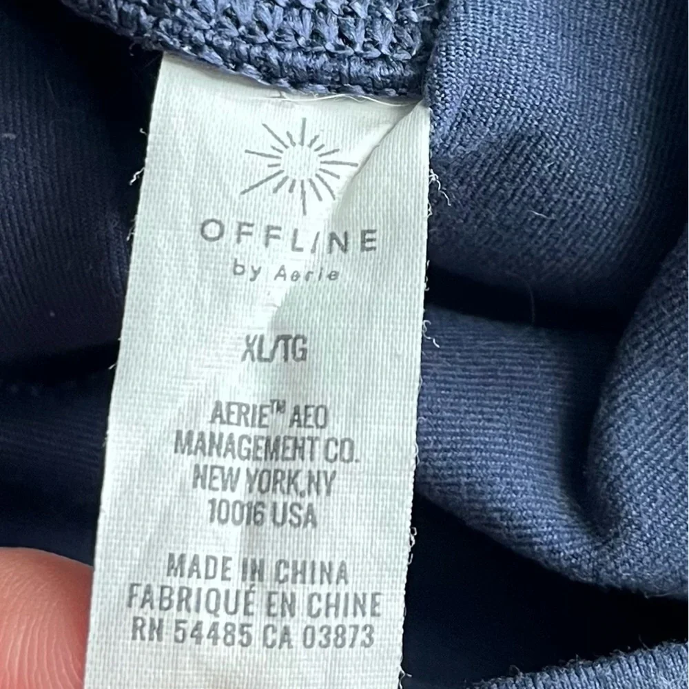 Offline Aerie • Navy Blue Crackle Crossover Leggings